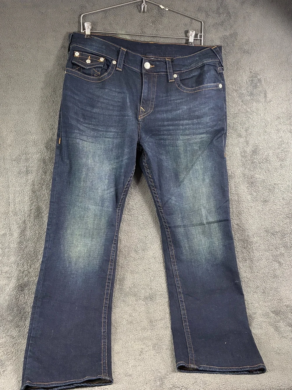 True Religion Ricky Relaxed Straight jeans in a dark indigo wash